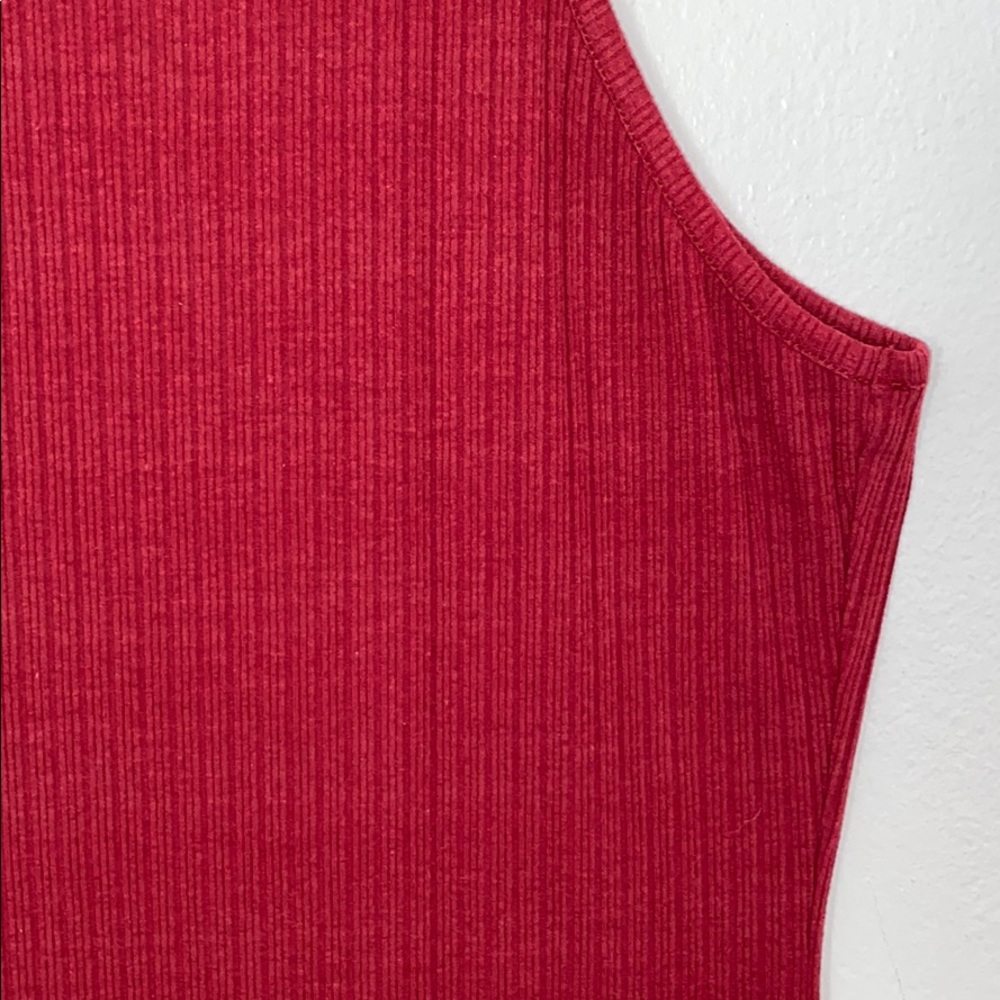 Red Ribbed Mini Dress - Picture 4 of 4